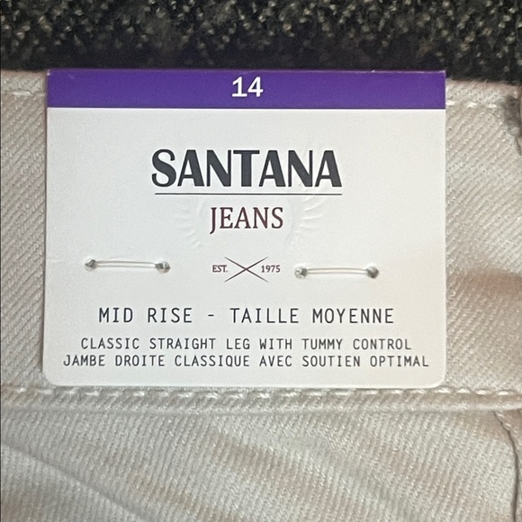 NWT Santana Tummy Control Jeans in Cream Rolled Cuff sz 14 - Picture 9 of 11